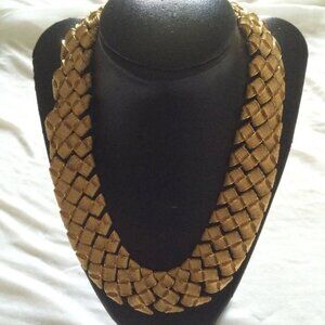 Vtg '70 chunky NAPIER cleopatra egyptian large gold tone  necklace